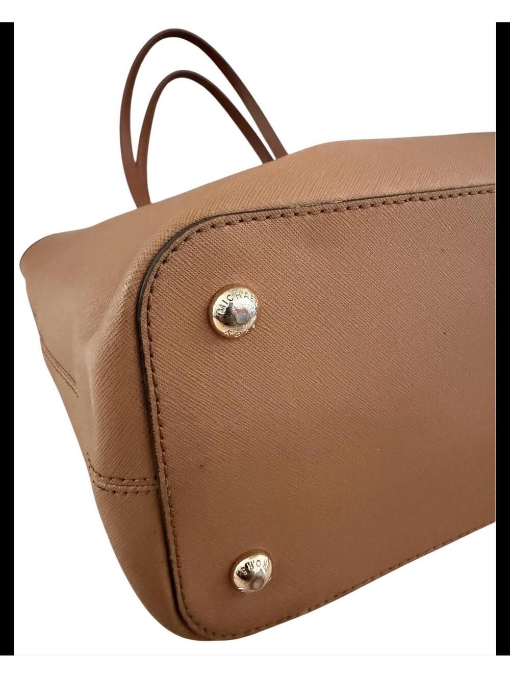 Michael Kors Jet Set Travel Pocket Tote Saffiano Leather Brown Acorn - Picture 4 of 9